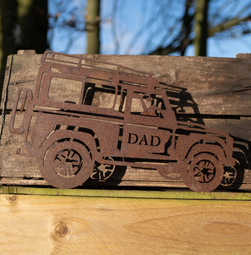 Dad Landy - Solid Steel Rustic Garden Sculpture